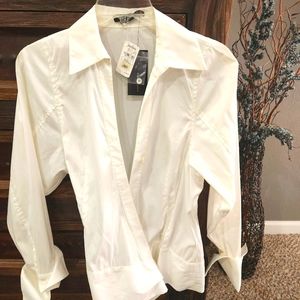 Brand new BCBG white long-sleeve dress shirt